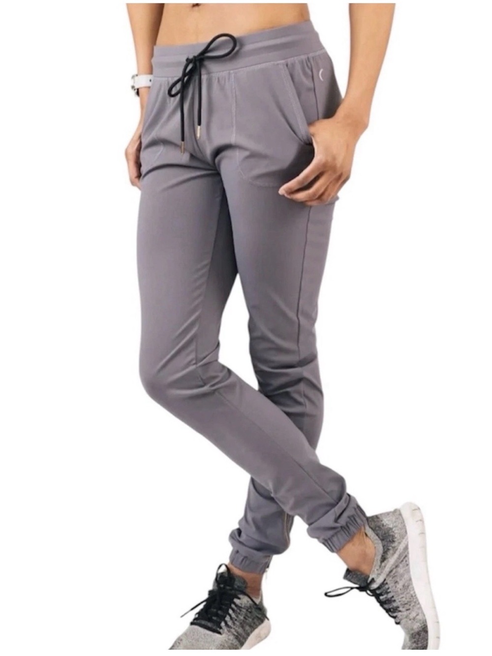 ZYIA Slate Gray Drawstring Peak Jogger Pants Woman’s (M)